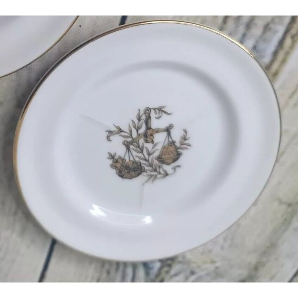 TUSCAN Zodiac Trinket Dish Fine English Bone China Made in England Libra Appx 4"